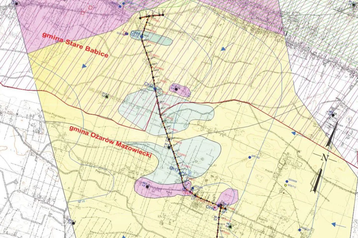 Rozbudowie drogi wojewódzkiej nr 718 na odcinku od skrzyżowania z drogą wojewódzką nr 580 w m. Borzęcin do skrzyżowania z drogą krajową nr 92 w m. Ołtarzew – Dokumentacja Hydrogeologiczna